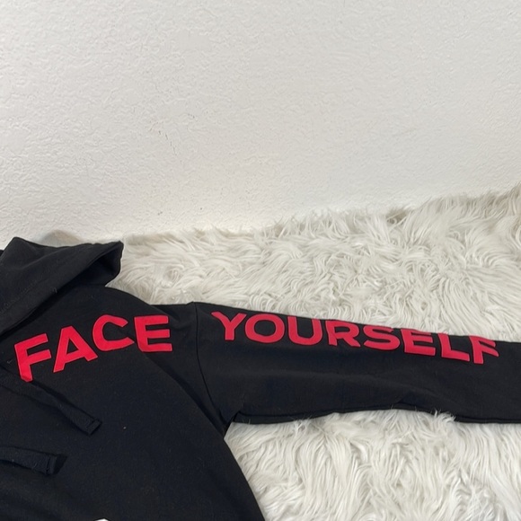 BARRY'S BOOTCAMP Face Yourself Challenge Black Hoodie CrossFit Running XS Womens - Picture 3 of 6